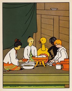 "Middagsris" (farvelitografi)