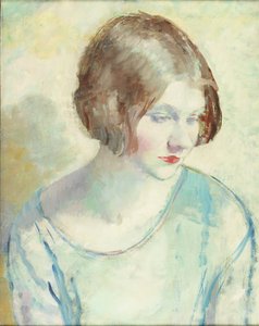 Helen (olie og blyant på lærred) af Mabel Greenberg
