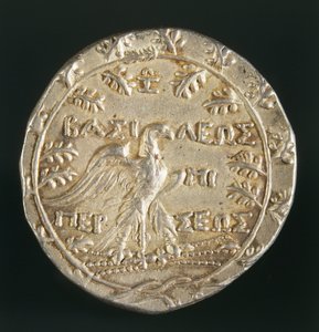 Tetradrachme af kong Perseus af Makedonien, præget i Pella, Kongeriget Makedonien, bagside, ca.179-168 f.Kr. (sølv) af Macedonian