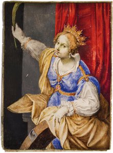Artemisia Gentileschi som den hellige Katarina af Alexandria, midten af det 17. af Maddalena Corvina