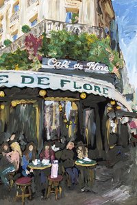 Café De Flore, 2019 (akrylmaling på arkivbestandigt pigmentprint)