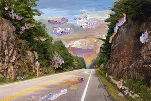 Country Road, 2020 (akrylmaling på arkivbestandigt pigmentprint)
