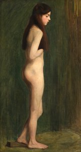 Studio Nude in Green (olie på lærred)