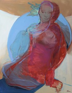 Revealed To Herself, 2025 (akryl og pastel på lærred)
