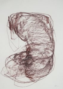 Torso 5, 2022 (kul på papir) af Madgalena Morey