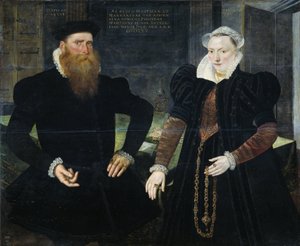 Portræt af Gillis Hooftman, skibsreder, og hans kone Margaretha van Nispen (Gilles van Eichelenberg, kaldet Hoffman)