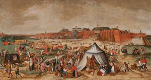 Nedrivning af Citadellet i Antwerpen, slutningen af det 16. århundrede (olie på panel)