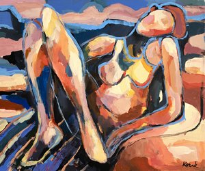 Abstrakt kvindelig nøgenfigur