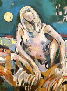 Afslappet blond figur