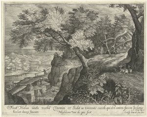 Elias hviler på en klippe langs Kerit-bækken Landskaber med scener fra Elias historie (serietitel)