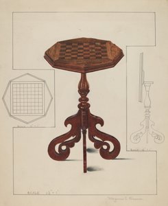 Skakternet bord-vippeplade, ca. 1936.