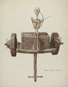Penetente Death Cart & Death Figure, ca. 1937. af Majel G. Claflin