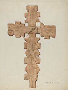 Penitente kors, udskåret træ, ca. 1937.