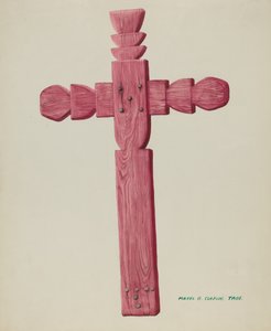 Røde trækors brugt som gravsten, ca. 1937. af Majel G. Claflin