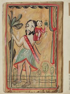 Retablo - San Christopher, 19351942. af Majel G. Claflin