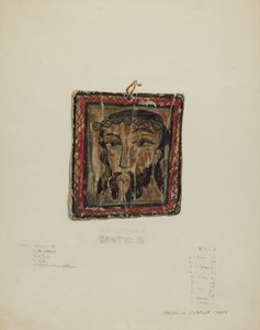 Lille Christo Head - Retablo, ca. 1940. af Majel G. Claflin
