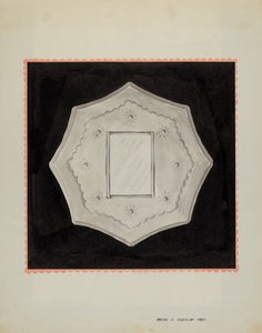 Lille blikindrammet spejl, ca. 1937. af Majel G. Claflin