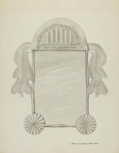 Lille blikindrammet spejl, ca. 1937. af Majel G. Claflin