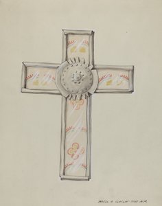 Blik- og tapetkors, ca. 1937. af Majel G. Claflin