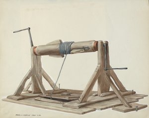 Brønd med bevægelig bjælke, ca. 1937. af Majel G. Claflin