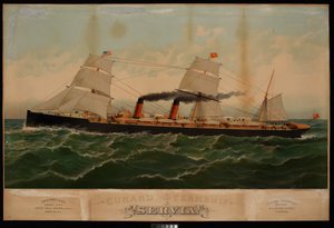 Cunard Steamship Servia... (chromolithografi)