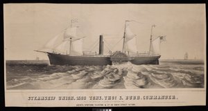 Steamship Union. 1500 tons, Thos S. Budd, kommandør. Bygget for Spofford Tileston  Co 1851