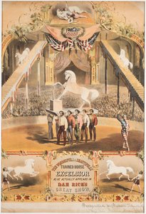 Den vidunderlige og smukt trænede hest Excelsior, ca. 1840 (chromolitho)