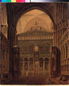 Templets indre i Jerusalem - Maleri af Maxim Nikiphorovich Vorobyev (Vorobiev) (1787-1855), olie på lærred