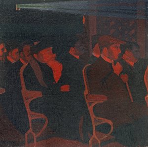 I biografen, ca. 1915 (olie på lærred)