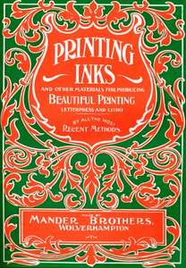 Trykfarver og andre materialer til fremstilling af smukt tryk - annonce, 1916 af Mander Brothers