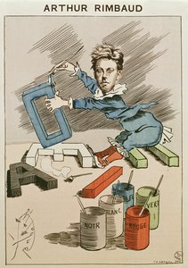 Karikatur af Arthur Rimbaud (1854-91) fra 