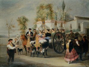 En procession (olie på lærred)