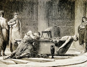 Senecas død (gravering) af Manuel Domínguez Sánchez