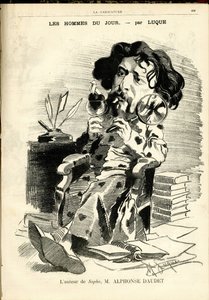 Illustration af Manuel Luque (1854-1919) til forsiden af The Caricature (1880) af Manuel Luque
