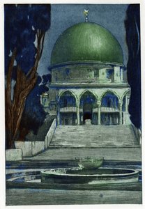 Al-Aqsa-moskeen i Jerusalem. Gravering af Manuel Orazzi (1860-1934), i "" The Prospect of Jerusalem", Paris