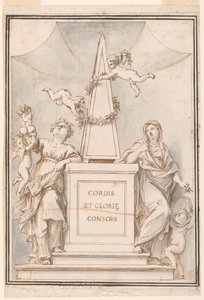 Design til et monokromt maleri, Corpus Domini-kirken, Bologna, Italien
