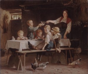 Børn til frokost, 1857 af Marc Louis Benjamin Vautier the Elder