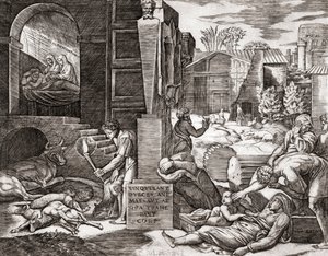 Pesten (gravering) af Marcantonio (after) Raimondi