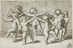 Amorernes dans af Marcantonio Raimondi