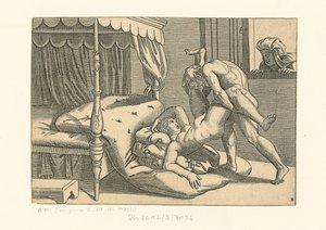 I Modi. Stilling 9, 1530-1540. af Marcantonio, Raimondi