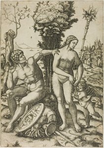 Mars, Venus og Amor af Marcantonio Raimondi