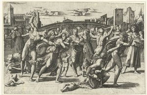 Massakren på de uskyldige Kindermoord te Betlehem af Marcantonio Raimondi