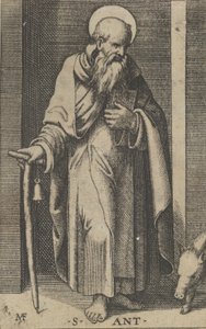 Saint Anthony, en stav i højre hånd, fra serien 