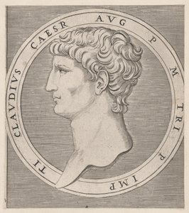 Mirror of Roman Magnificence: Claudius, fra De Tolv Cæsarer, ca. 1500-1534., ca. 1500-1534. af Marcantonio Raimondi