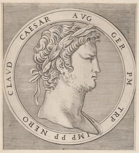 Mirror of Roman Magnificence: Nero, fra De Tolv Cæsarer, ca. 1500-1534., ca. 1500-1534. af Marcantonio Raimondi