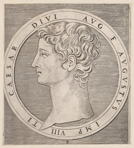 Mirror of Roman Magnificence: Tiberius, fra De Tolv Cæsarer, ca. 1500-1534., ca. 1500-1534. af Marcantonio Raimondi