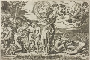 Paris-dommen af Marcantonio Raimondi