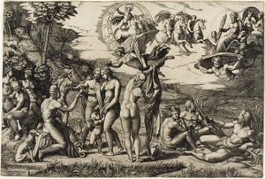 Paris-dommen af Marcantonio Raimondi