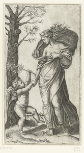 Forsoning af Minerva og Amor af Marcantonio Raimondi