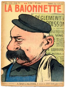 Cover af "" La Baionnette "", Satirisk i farver af Marcel Amable O.L. Capy